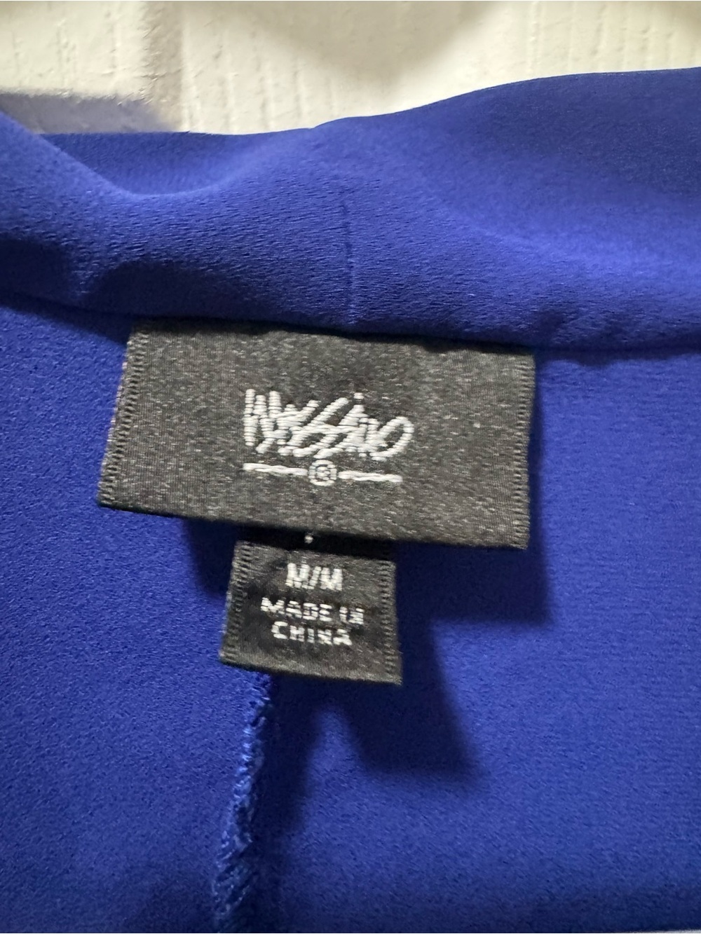 Surplice Draped Blouse in Cobalt Blue - Picture 3 of 5